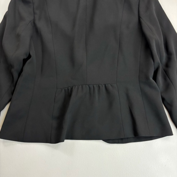EMANUEL UNGARO Suit Blazer SZ 14 Single Button Wrinkle Free Peplum Back Black - Picture 8 of 11